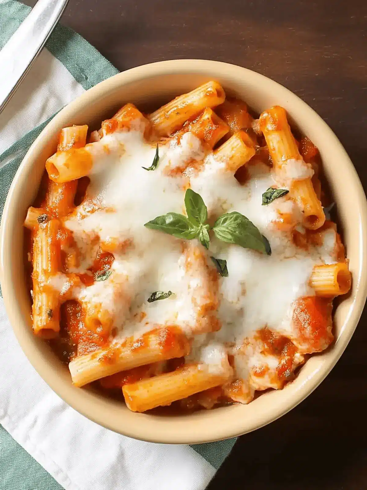 Baked Ziti With Two Mozzarellas and Parmesan Cream Sauce