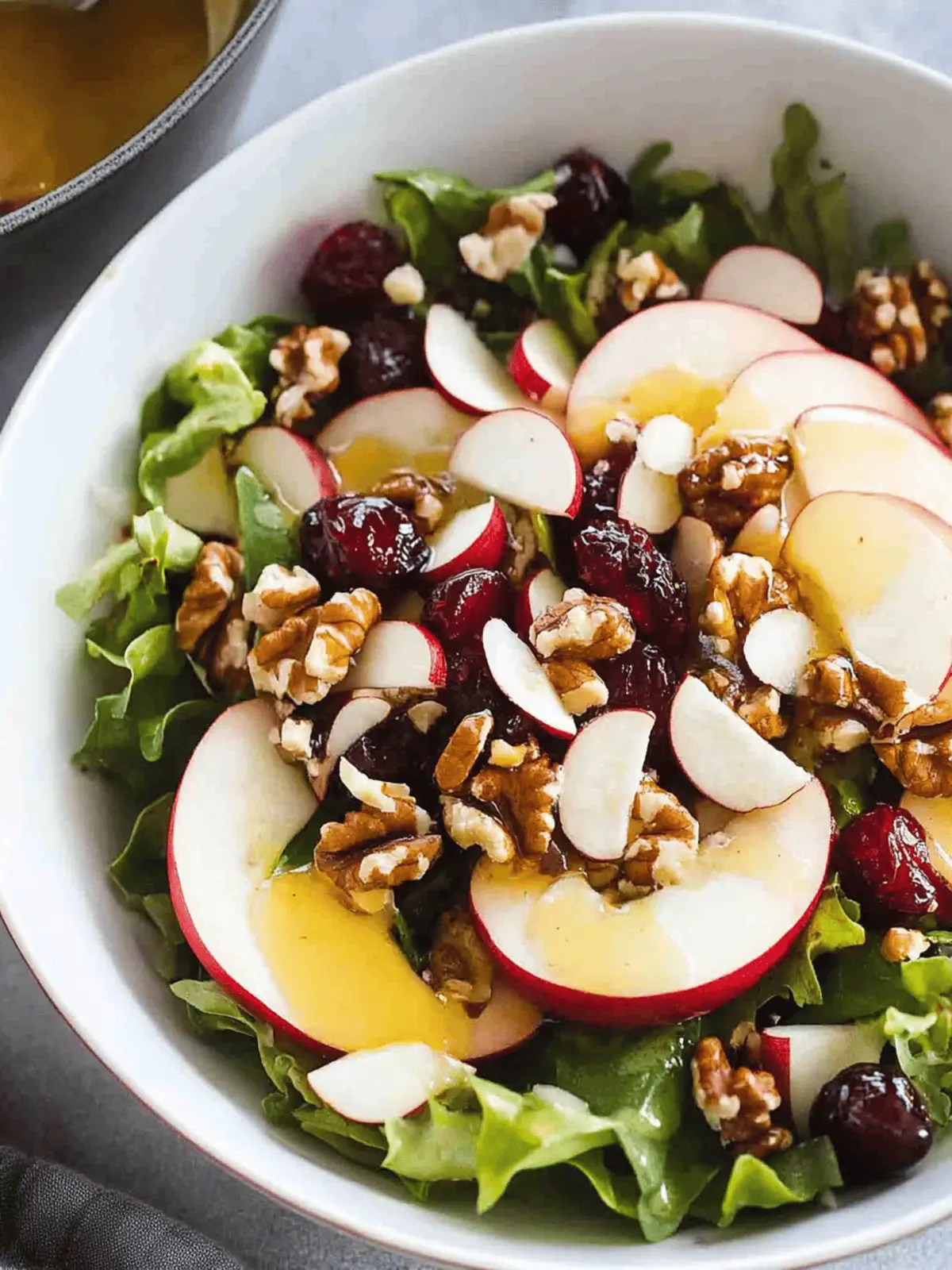 Apple Salad with Candied Walnuts and Cranberries