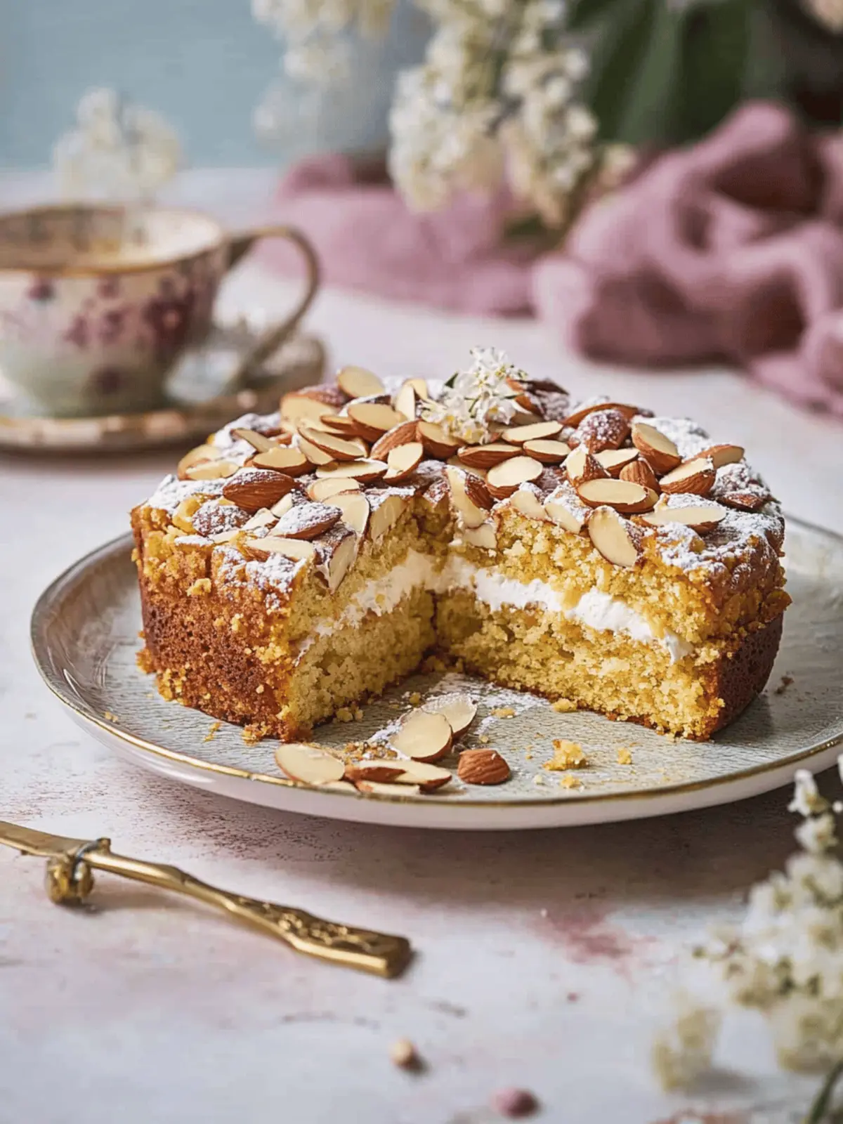 Swedish Almond Cake - Toscakaka