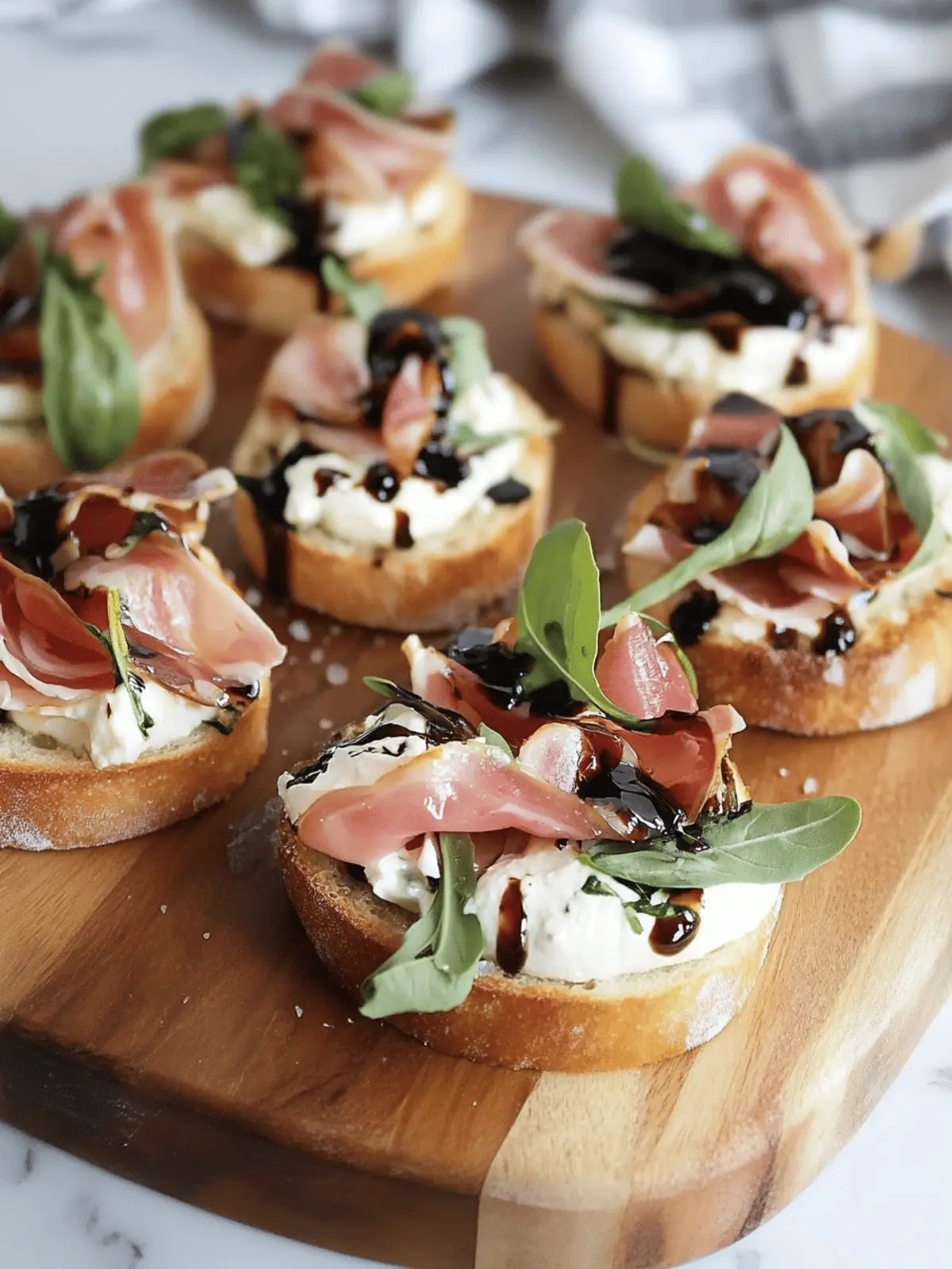 Prosciutto Crostini with Balsamic Glaze: A Perfect Appetizer Delight 4 Prosciutto Crostini with Balsamic Glaze