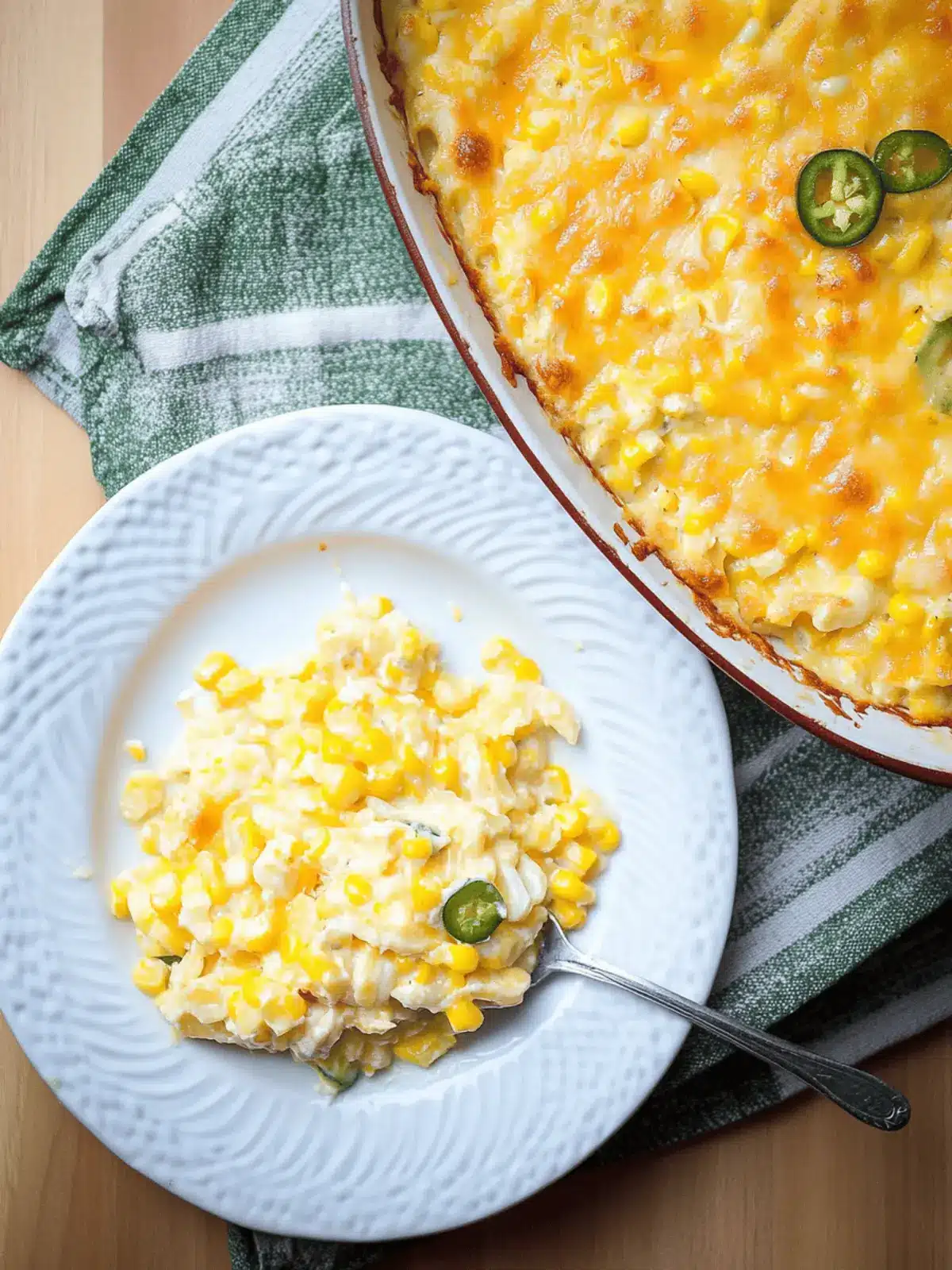 Creamy Cheddar Jalapeno Corn Casserole