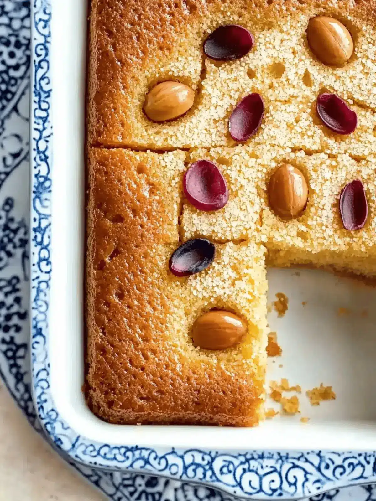 Basbousa (Middle Eastern Semolina Cake)