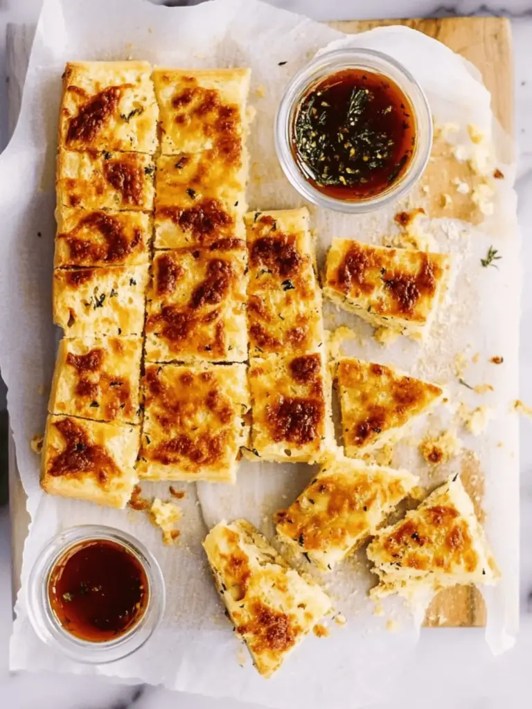 No-Knead Cheesy Garlic Bread Fingers