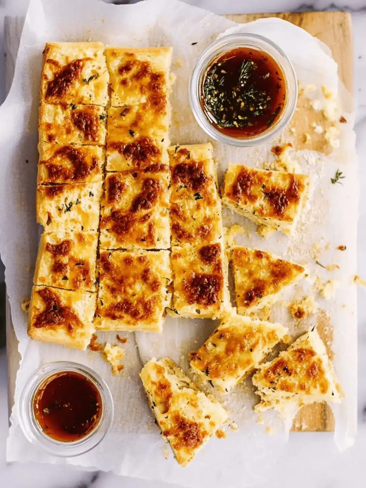 No-Knead Cheesy Garlic Bread Fingers