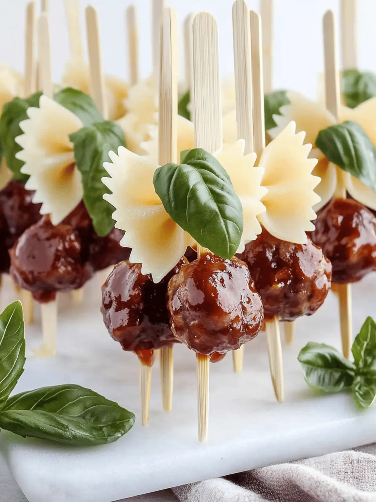 Savory Bowtie Pasta and Cocktail Meatball Skewers Delight 3 Bowtie Pasta and Cocktail Meatball Skewers