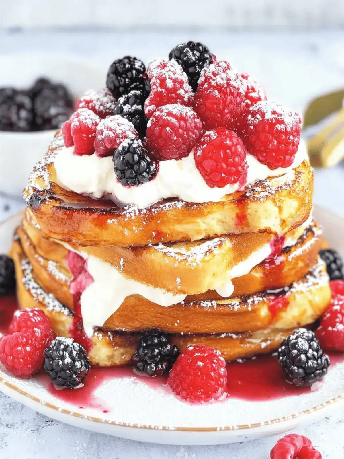 Berry Cream Cheese Stuffed French Toast