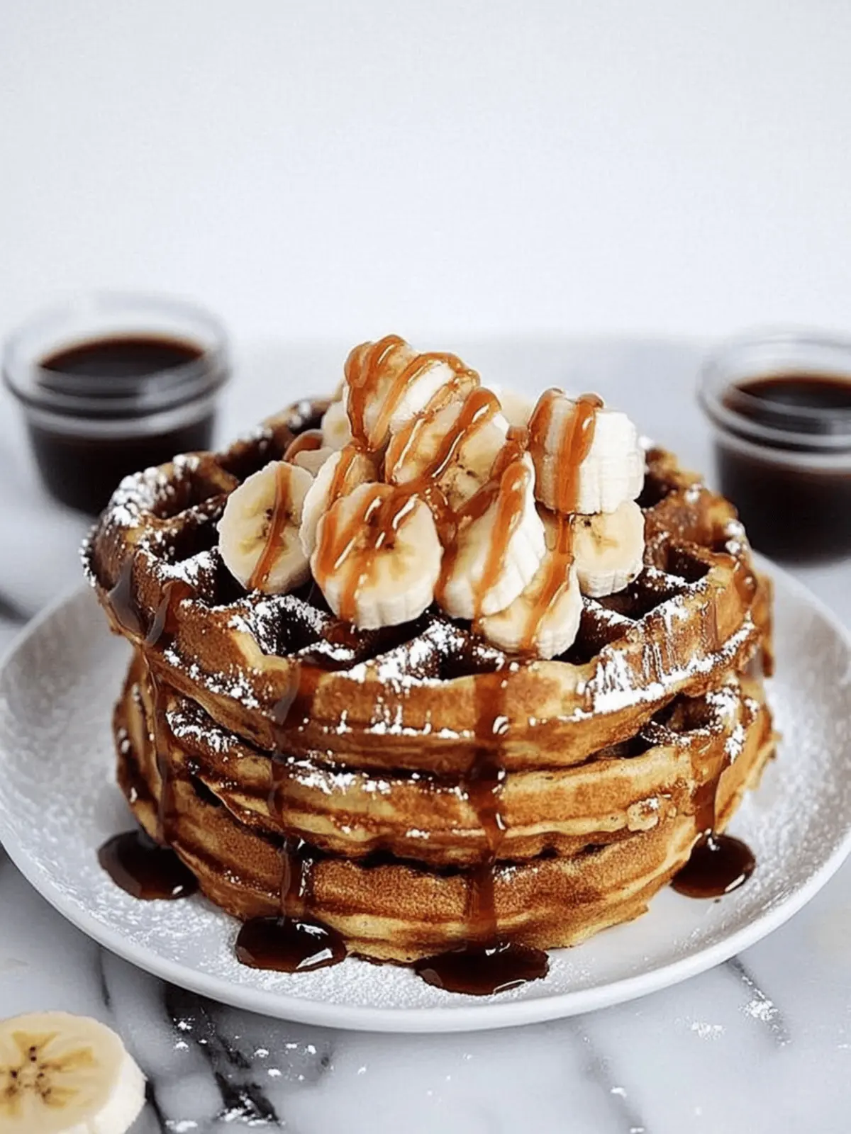 caramelized coconut banana bread waffle french toast
