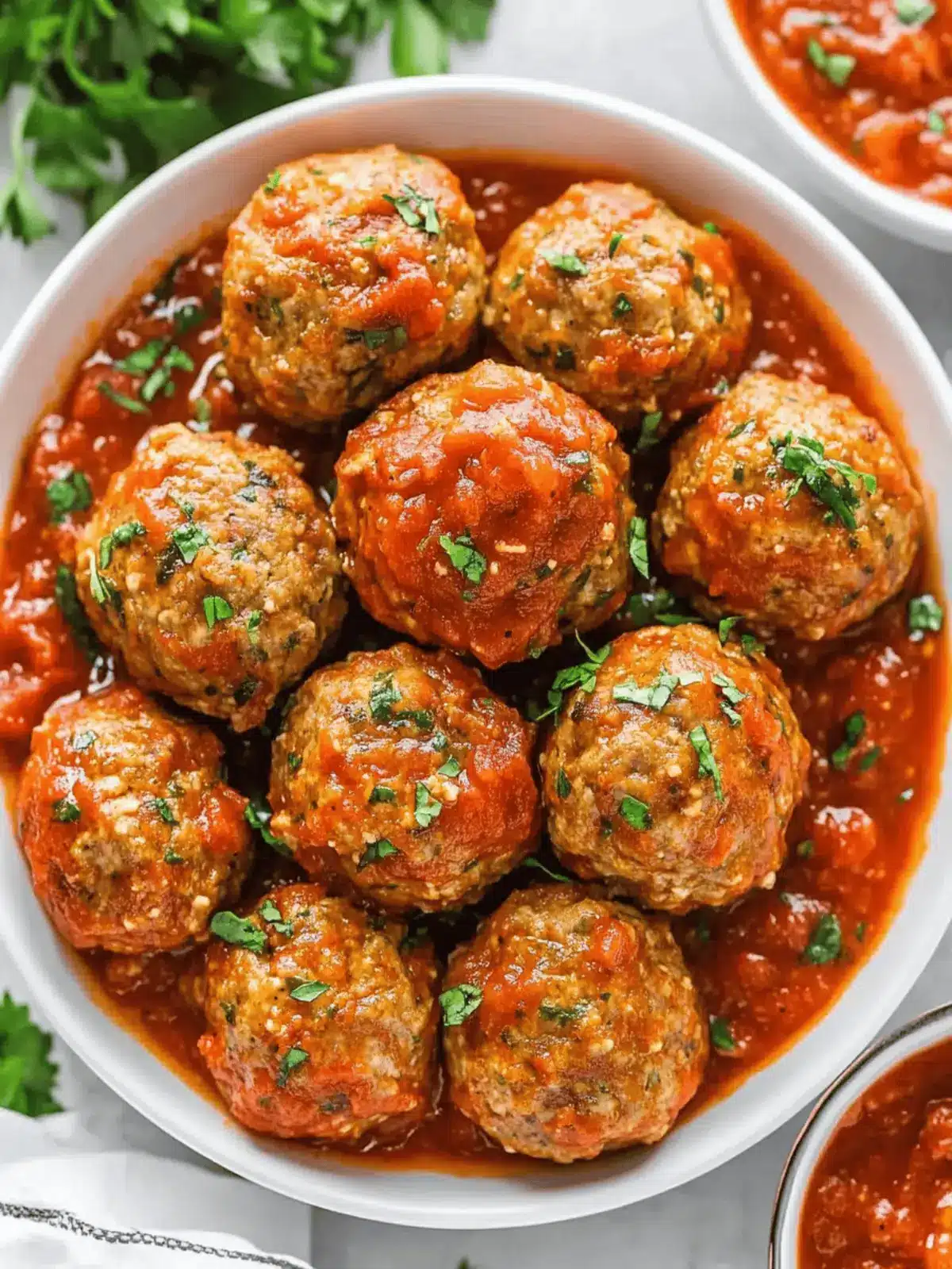 Italian Turkey Meatballs with Homemade Marinara Sauce