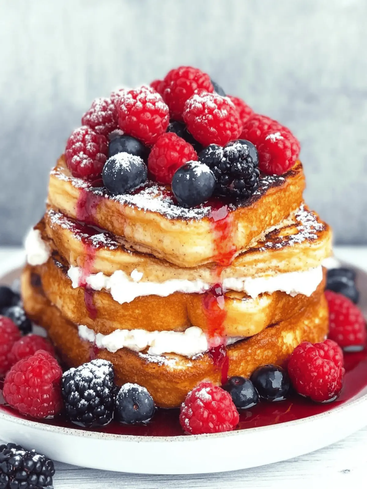 Berry Cream Cheese Stuffed French Toast