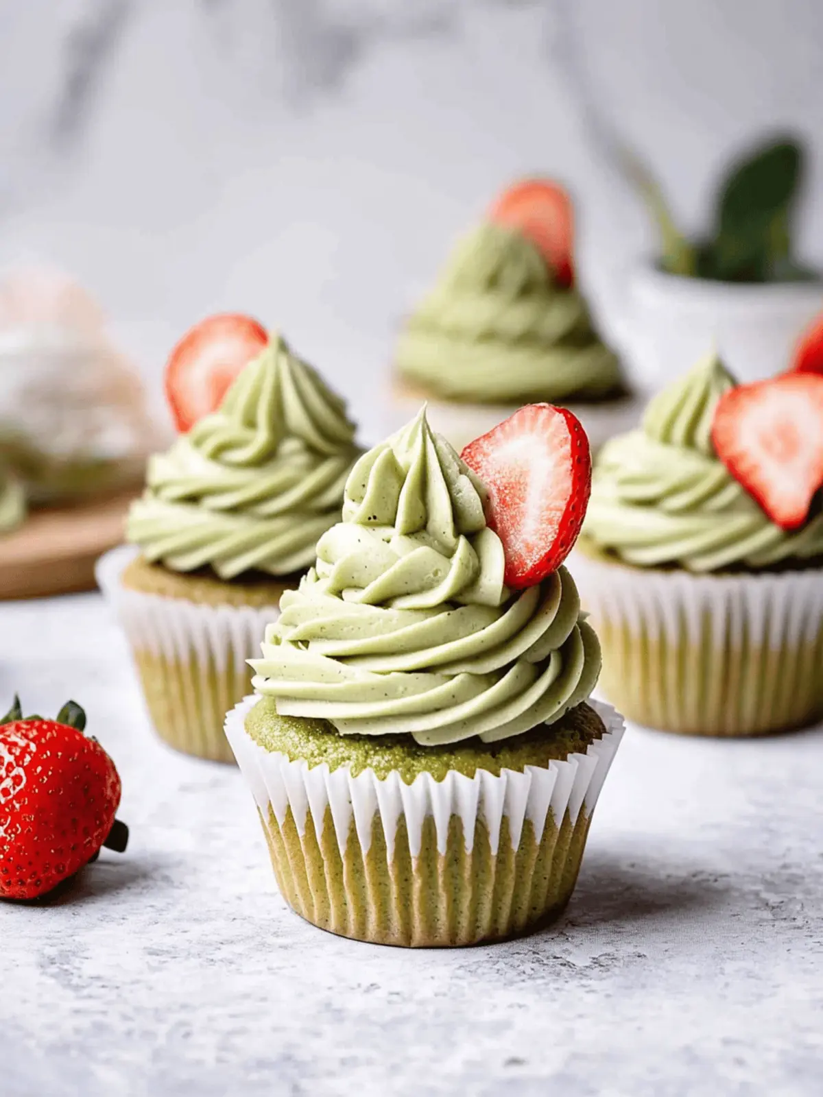 Matcha Cupcakes with Whipped Matcha White Chocolate Ganache