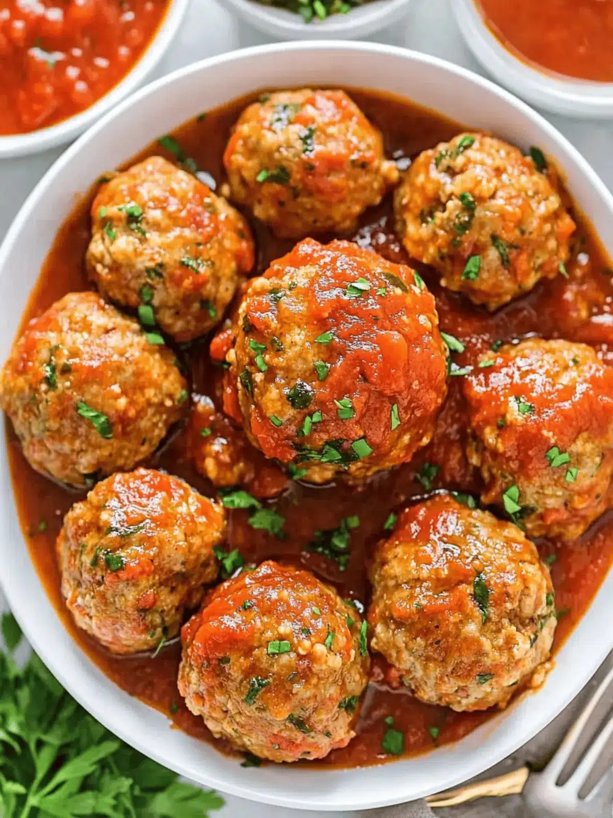 Italian Turkey Meatballs with Homemade Marinara Sauce