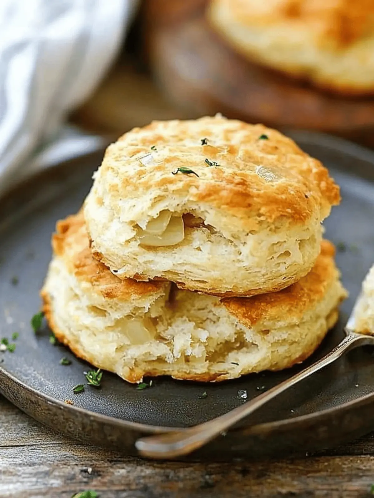 Caramelized Onion Sourdough Biscuits