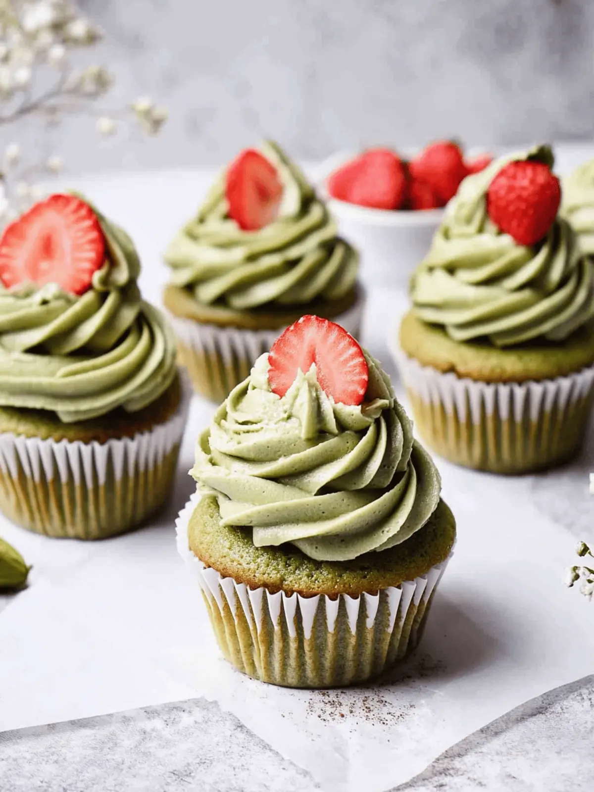 Matcha Cupcakes with Whipped Matcha White Chocolate Ganache