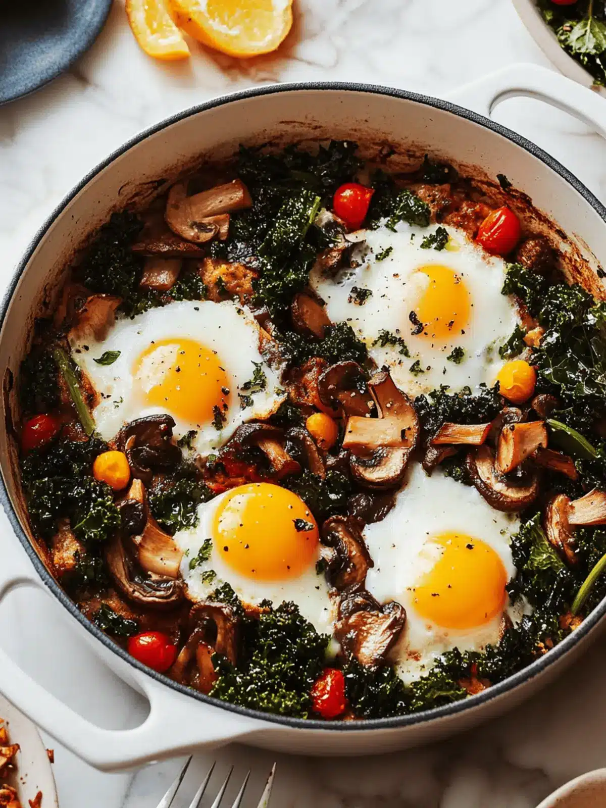 Mushroom and Kale Breakfast Skillet