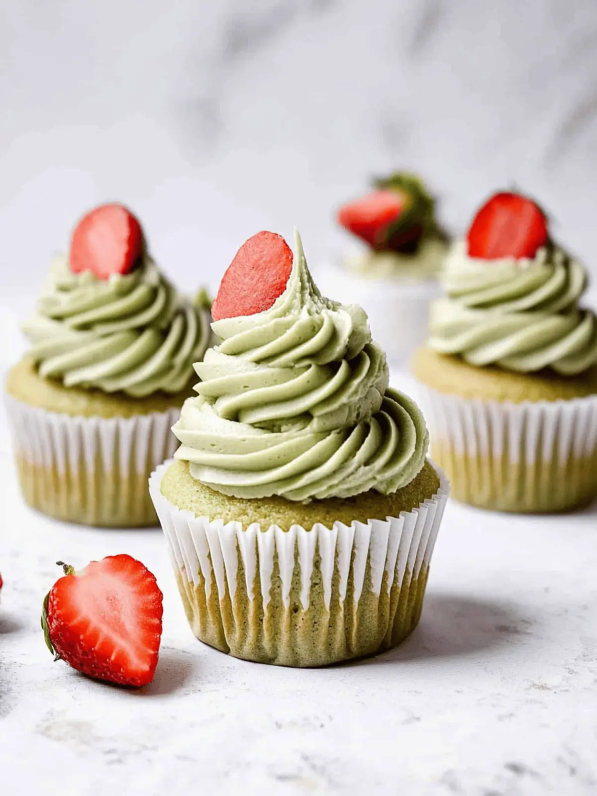 Matcha Cupcakes with Whipped Matcha White Chocolate Ganache