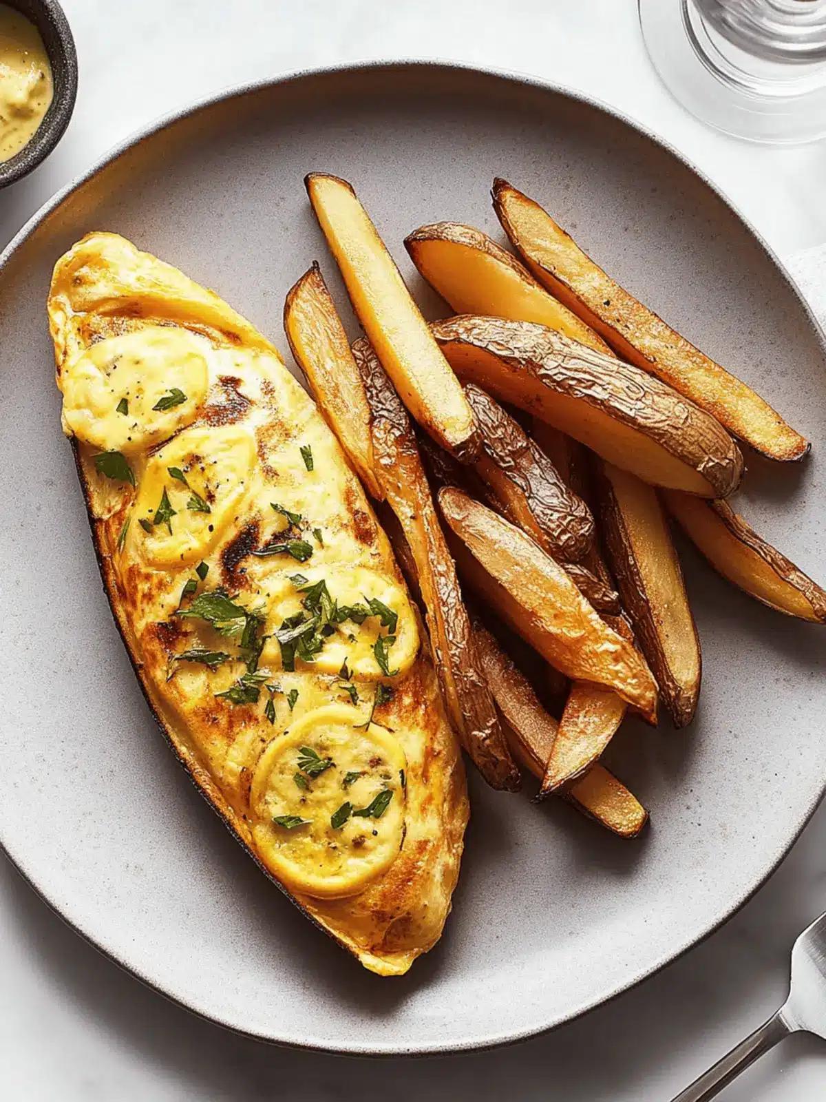 Omelette des Oignons et des Frites