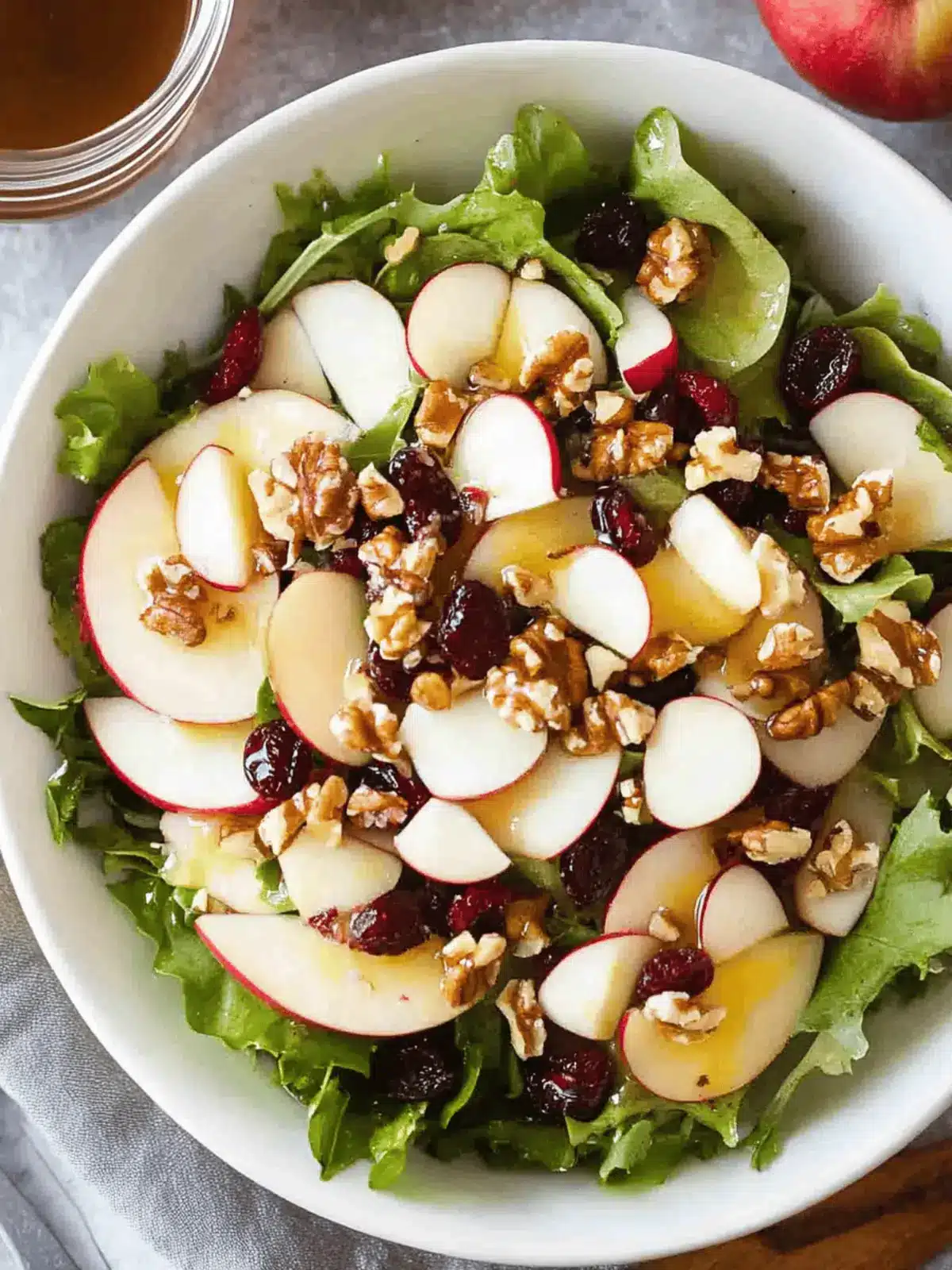 Apple Salad with Candied Walnuts and Cranberries