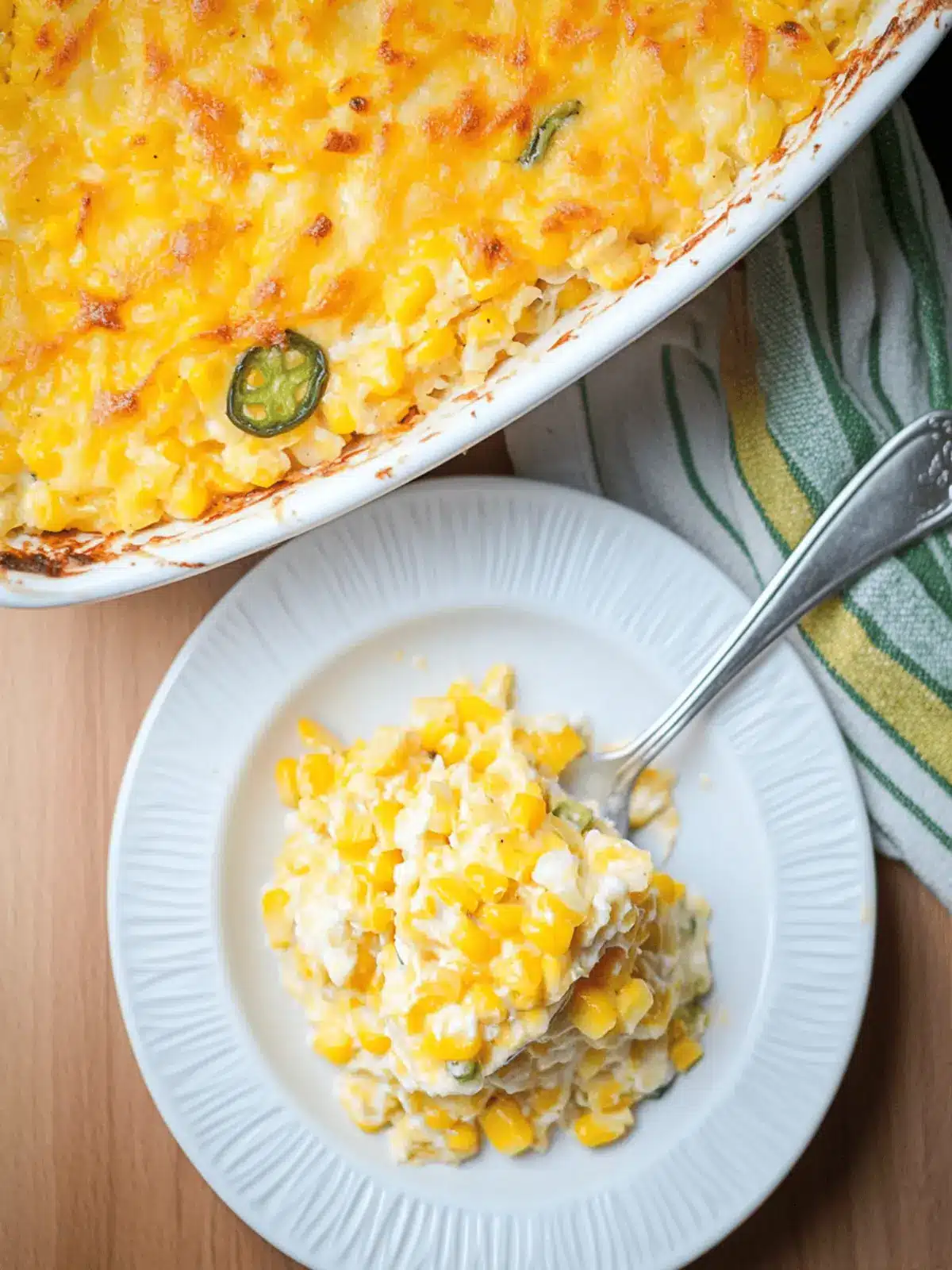 Creamy Cheddar Jalapeno Corn Casserole