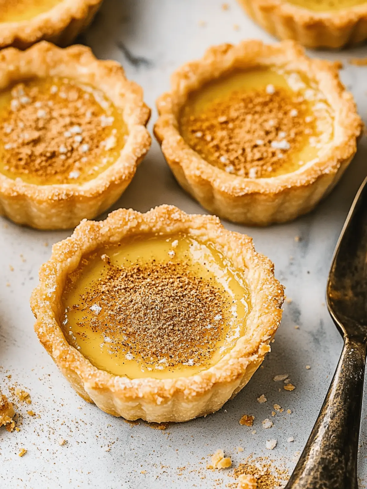 Vegan custard tarts with nutmeg