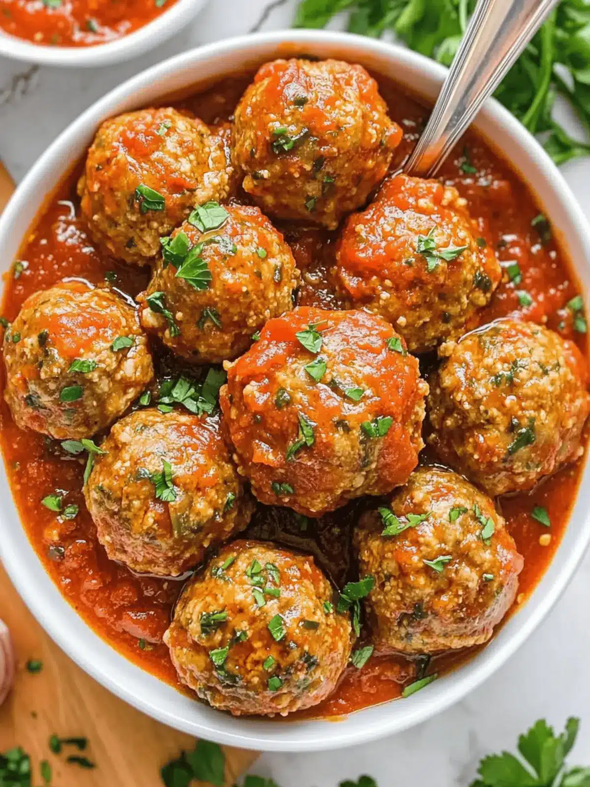 Italian Turkey Meatballs with Homemade Marinara Sauce