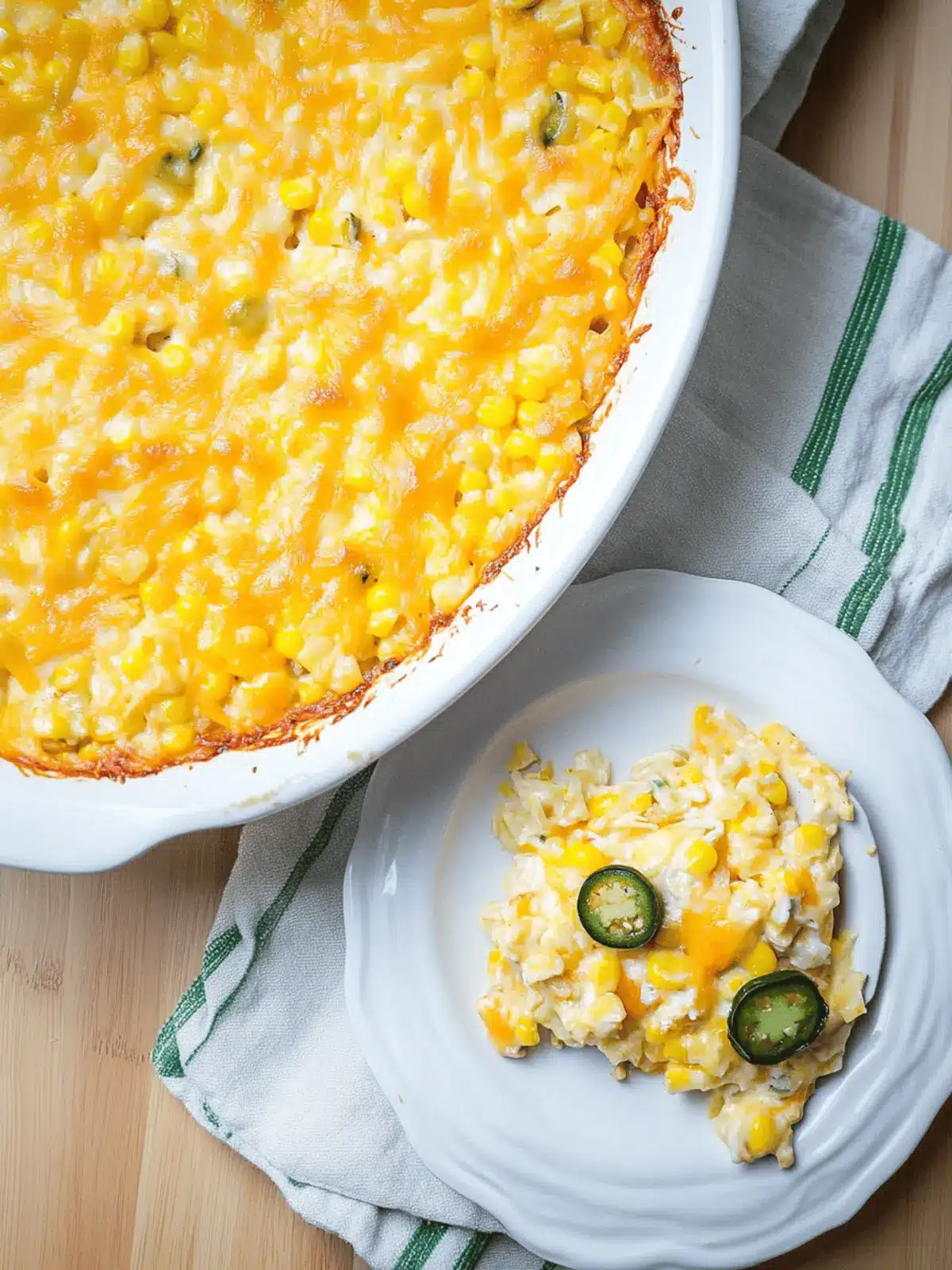 Creamy Cheddar Jalapeno Corn Casserole