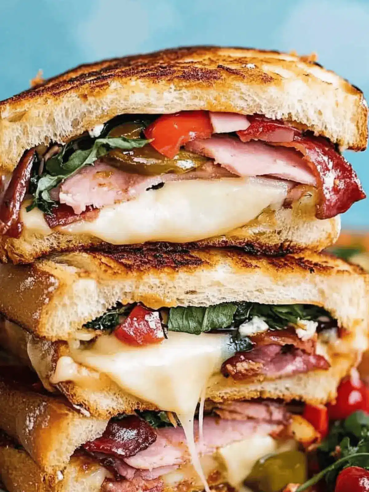 Christmas Leftovers Bread Bowl Sandwich (Muffuletta)