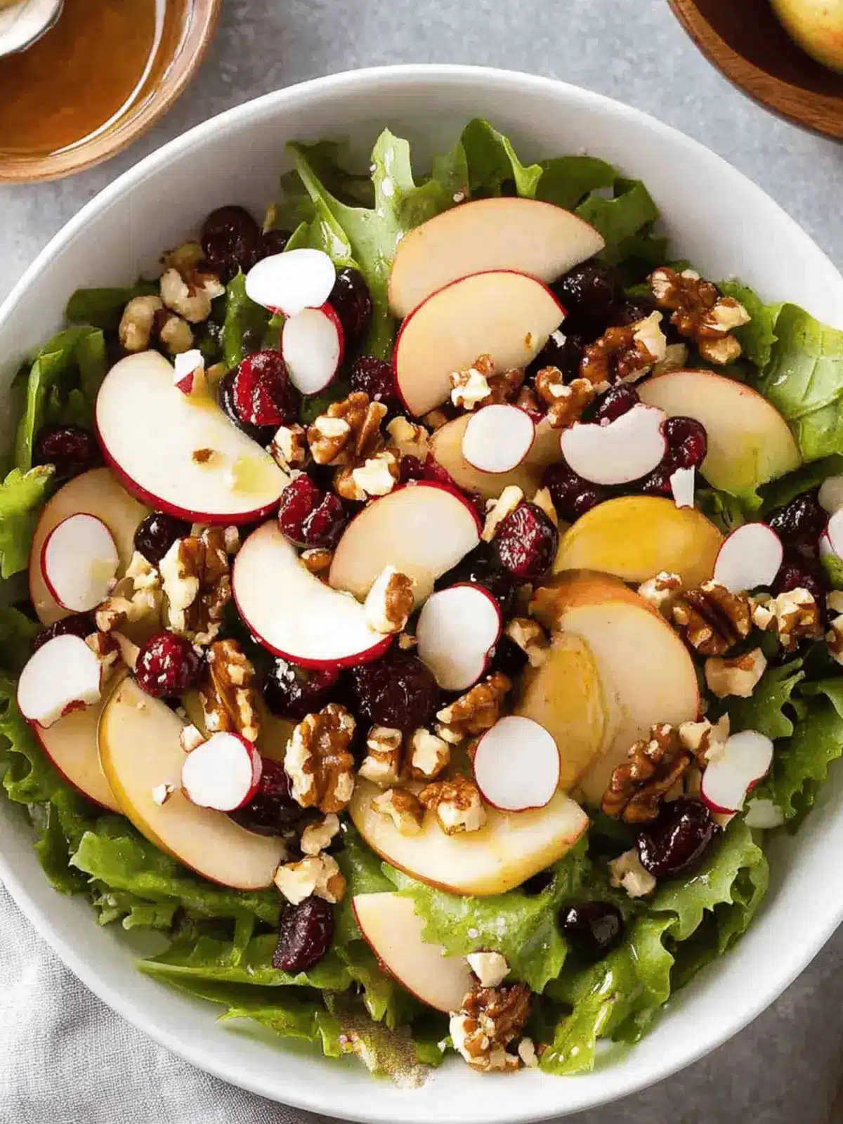 Apple Salad with Candied Walnuts and Cranberries