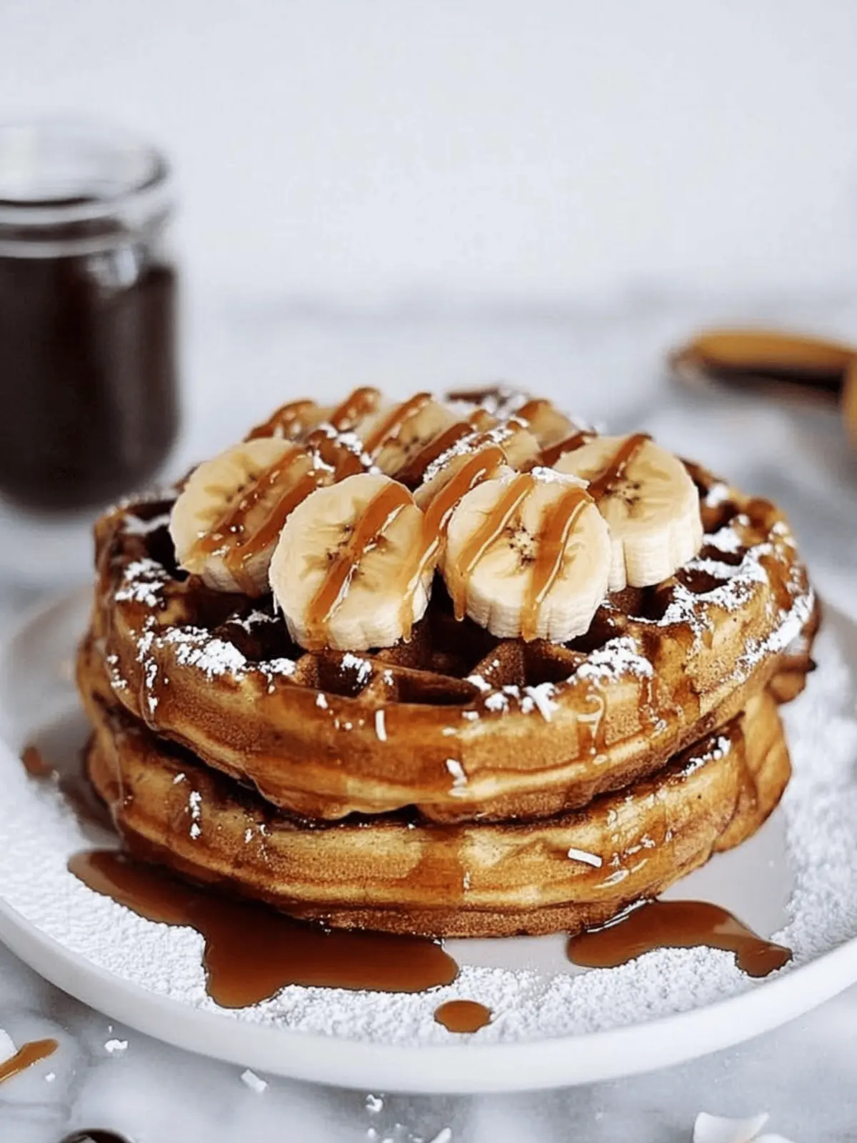 Caramelized Coconut Banana Bread Waffle French Toast Bliss 2 caramelized coconut banana bread waffle french toast