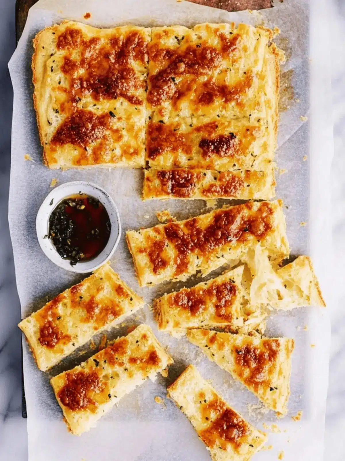 No-Knead Cheesy Garlic Bread Fingers