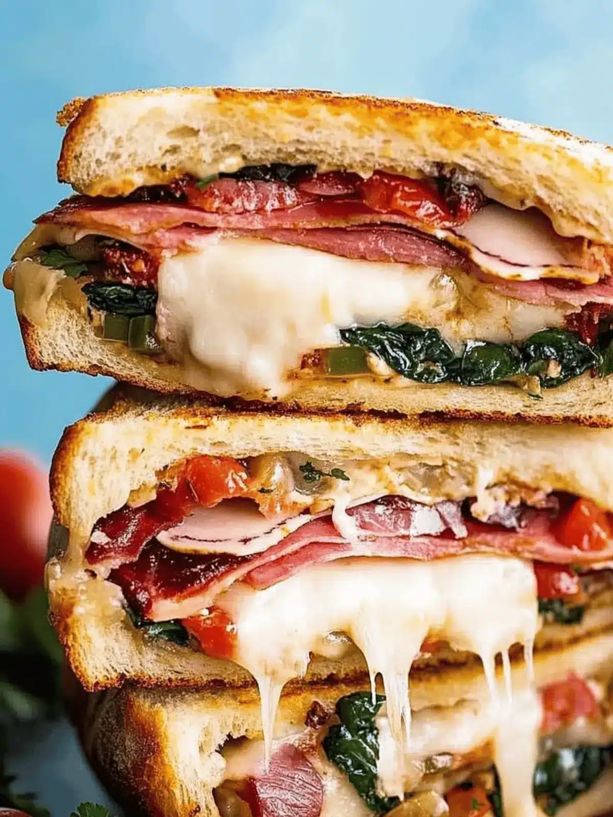 Christmas Leftovers Bread Bowl Sandwich (Muffuletta)