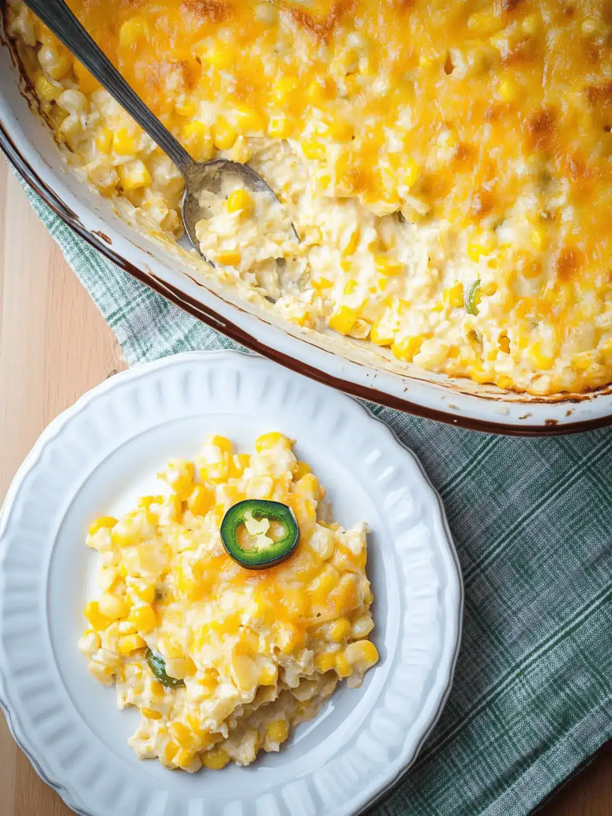 Creamy Cheddar Jalapeno Corn Casserole