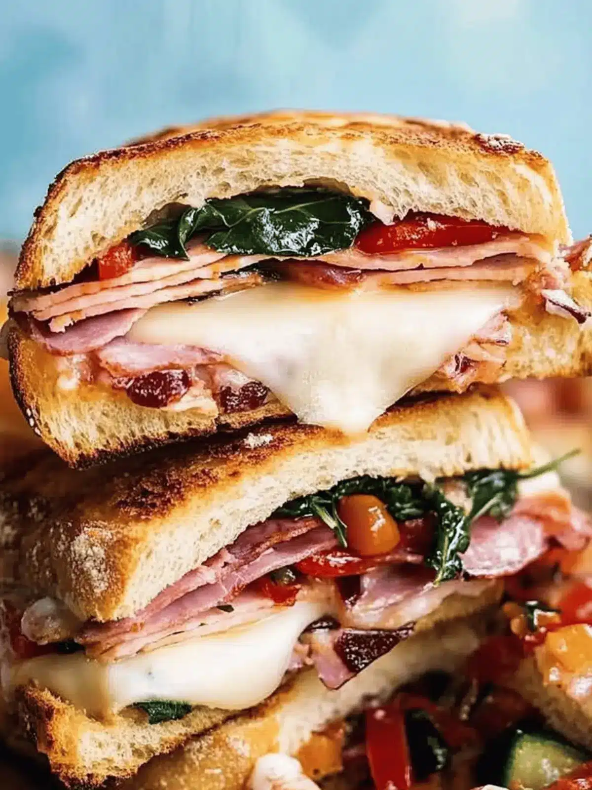 Christmas Leftovers Bread Bowl Sandwich (Muffuletta)