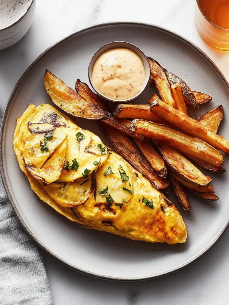 Omelette des Oignons et des Frites