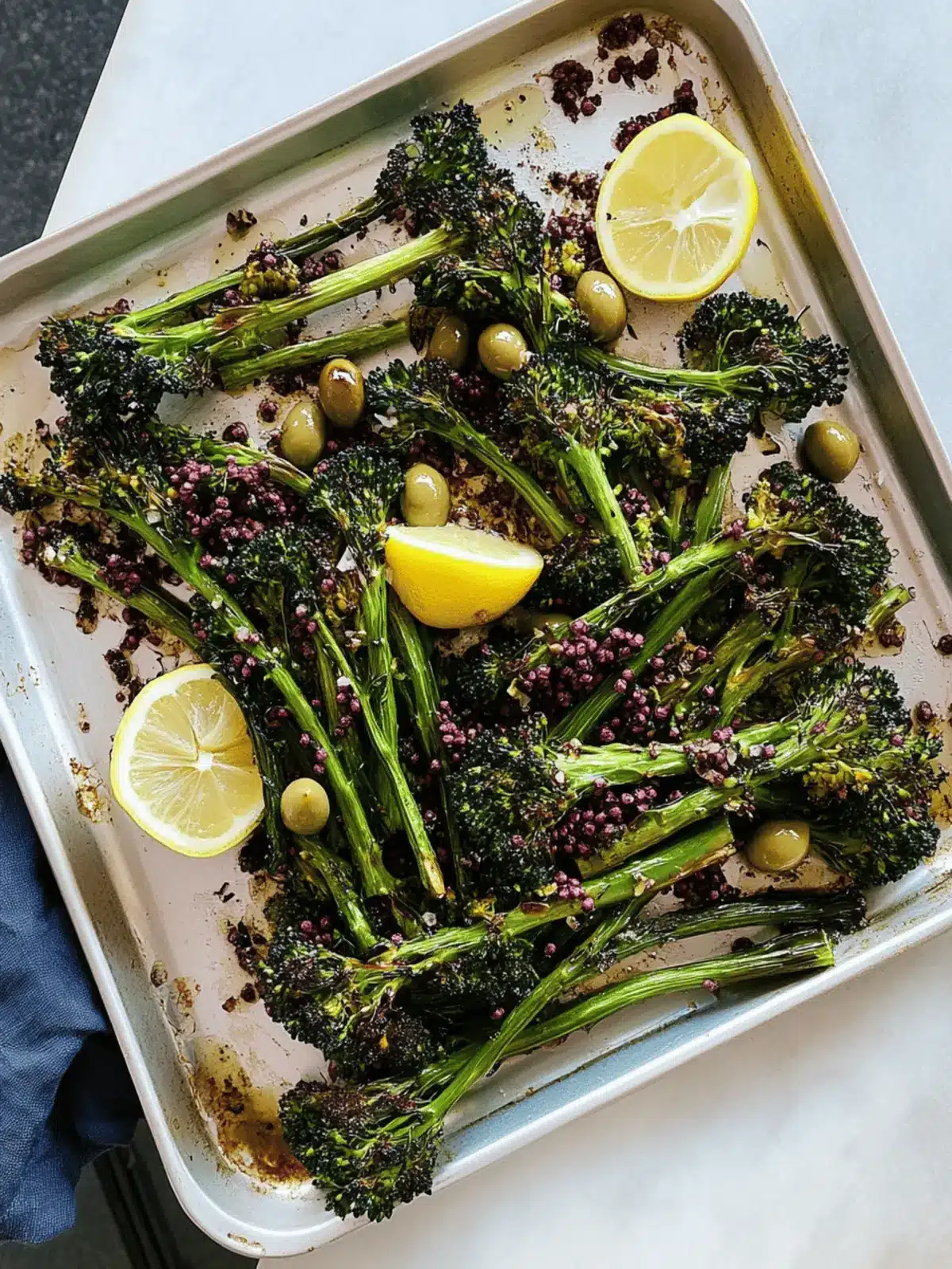 Roasted Broccolini with Lemon and Olives