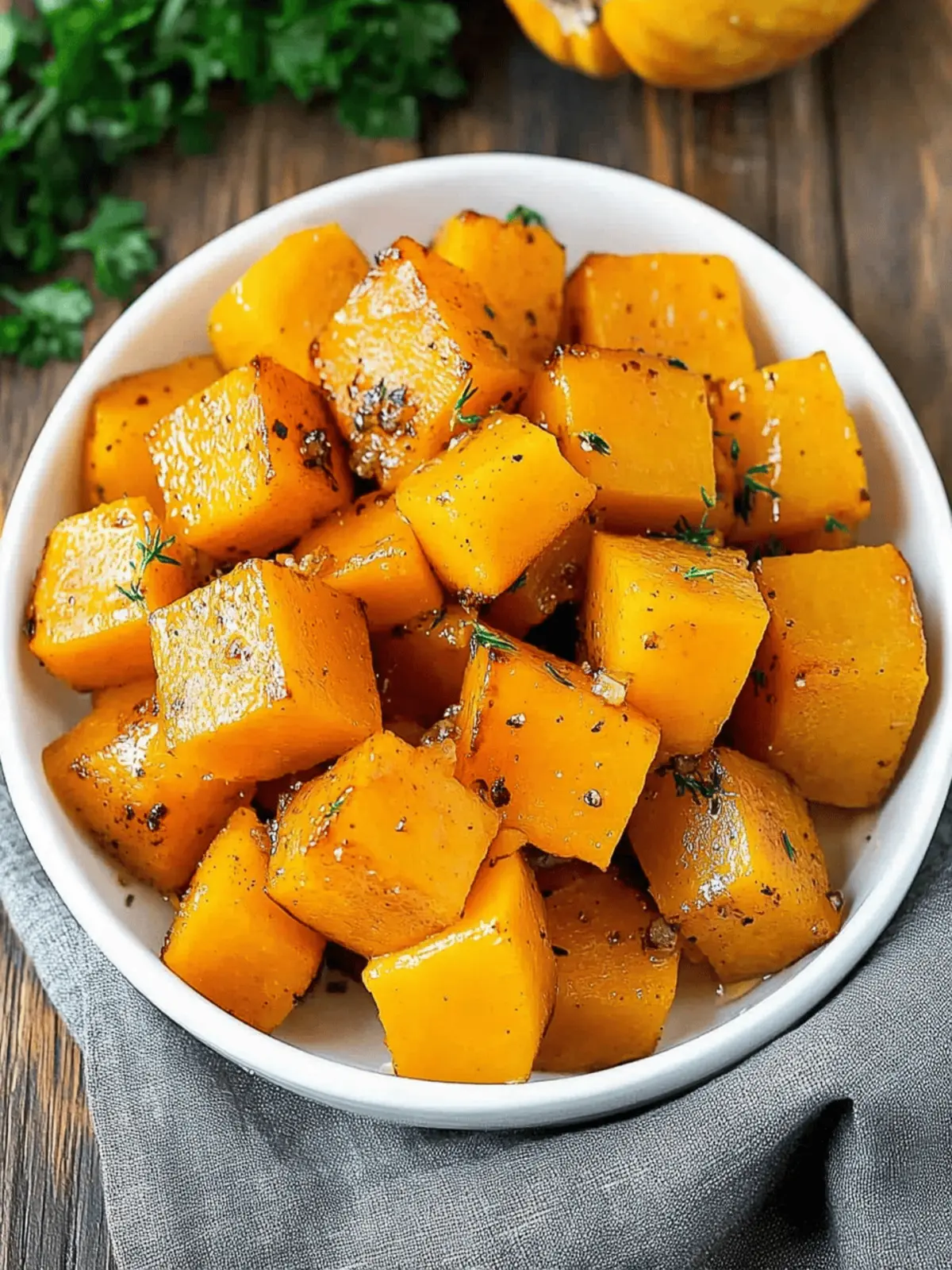Roasted Butternut Squash with Brown Sugar