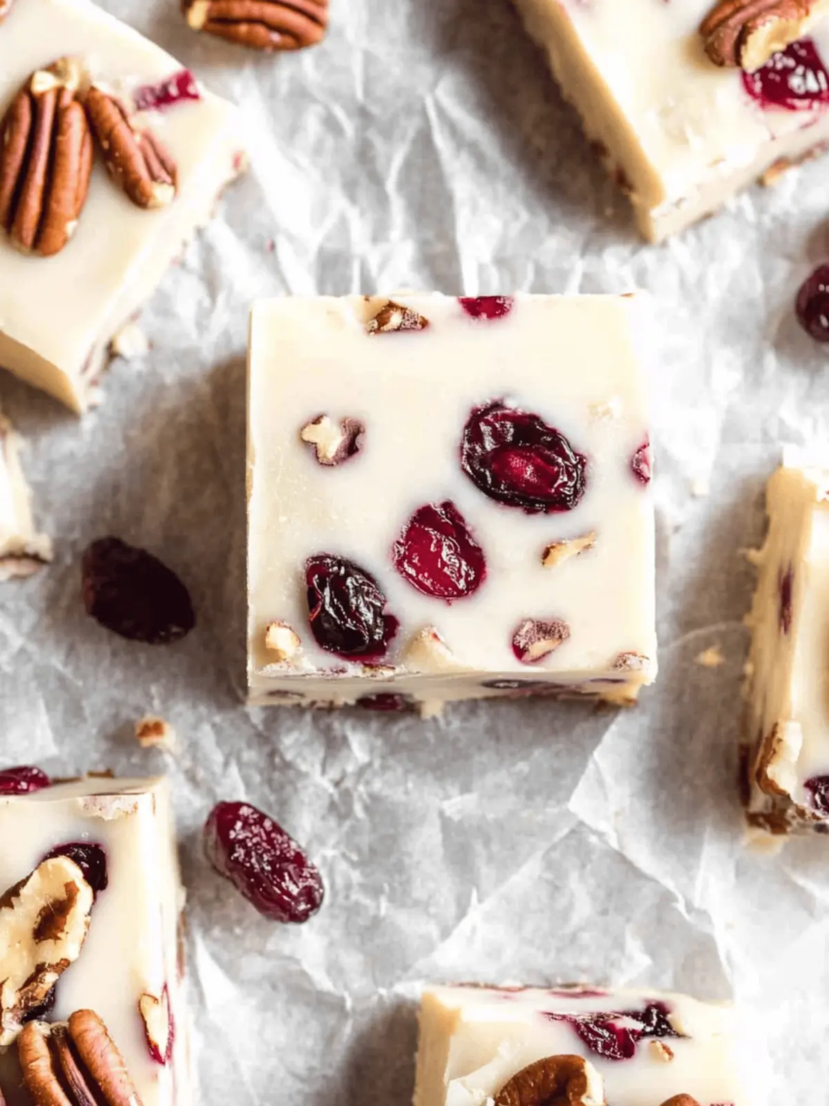 White Chocolate Cranberry Pecan Fudge