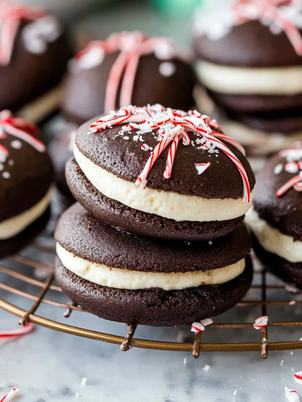 Peppermint Bark Whoopie Pies