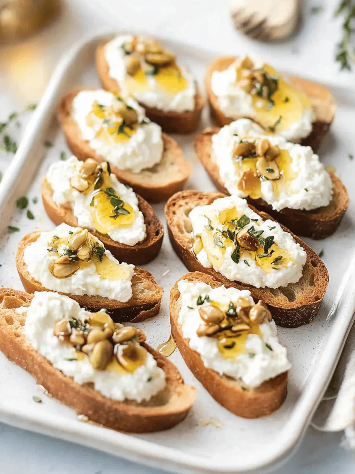 Whipped Ricotta Crostini with Honey
