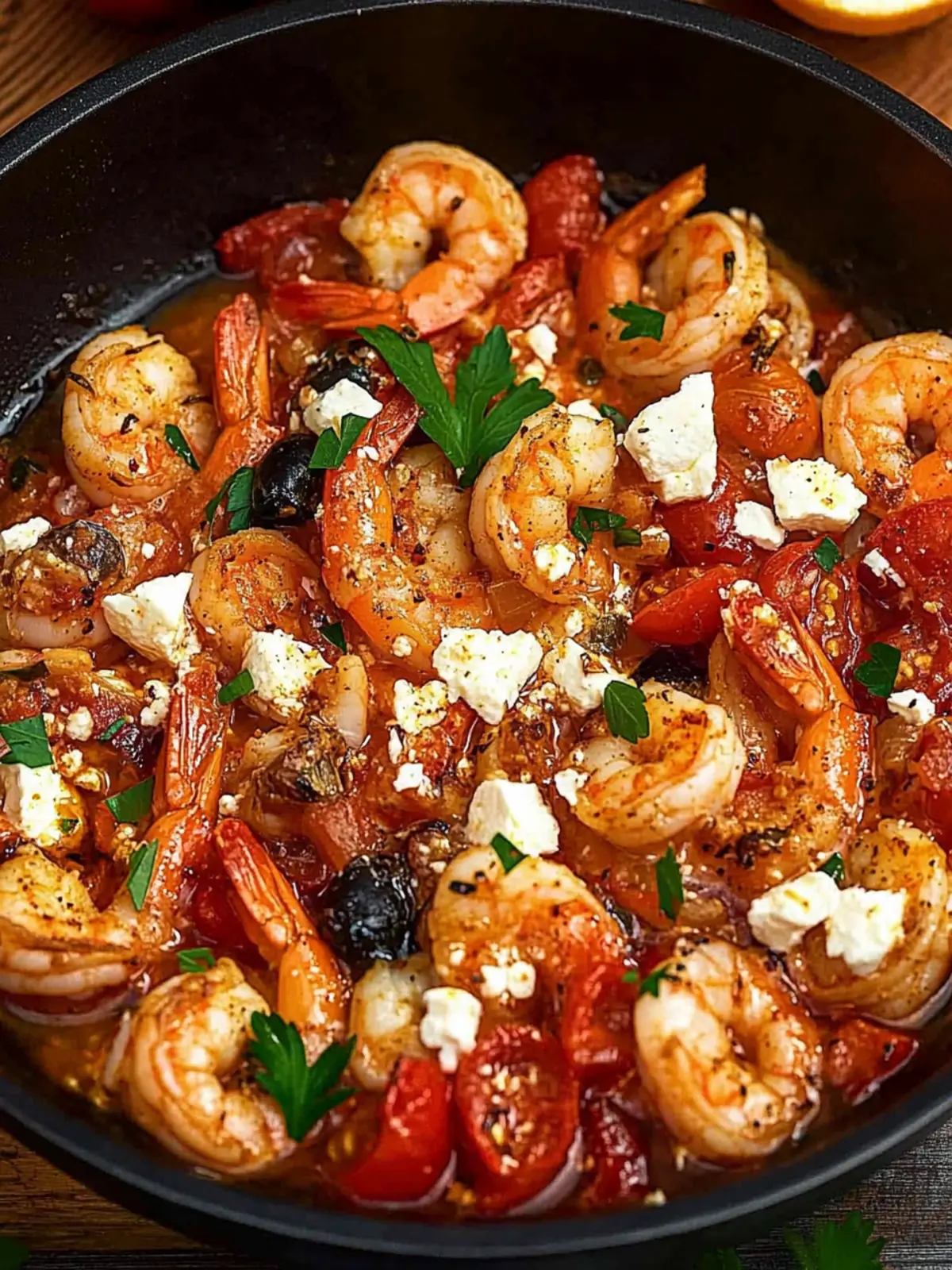 Shrimp Saganaki-Greek Shrimp with Feta and Tomato