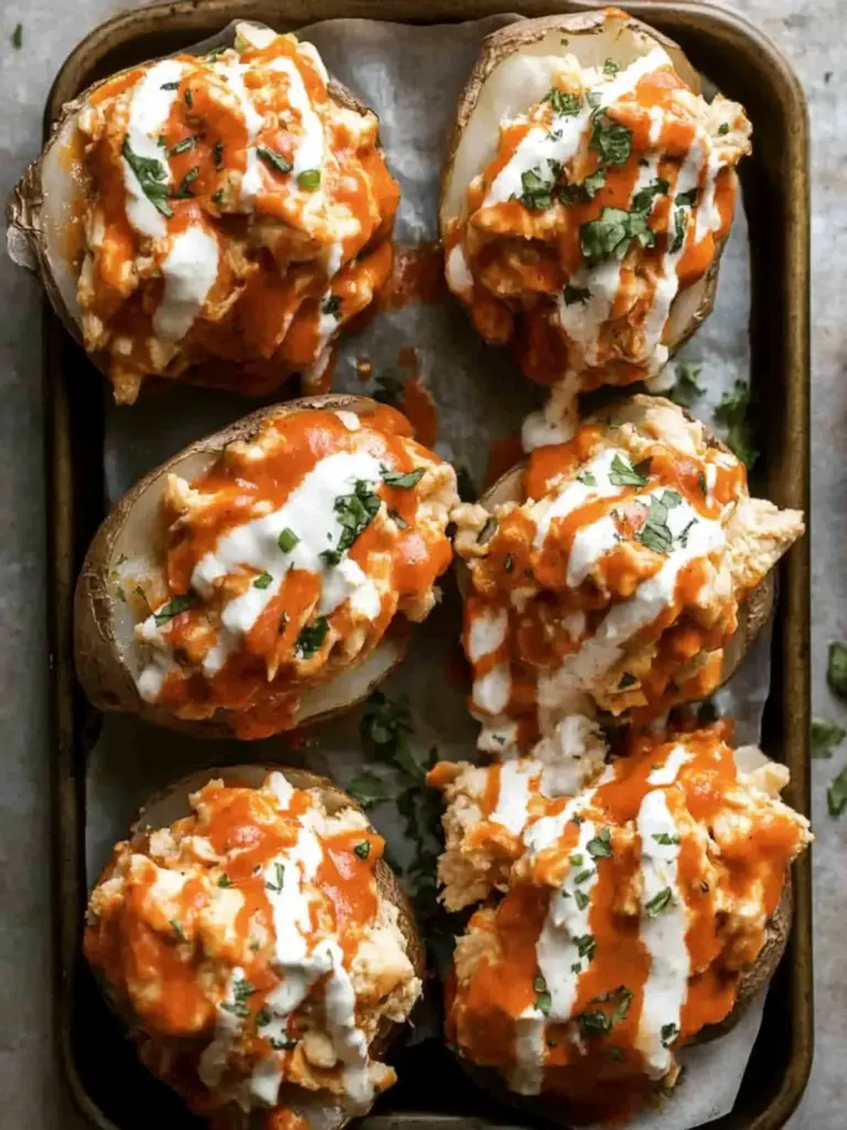 Buffalo Chicken Twice Baked Potatoes