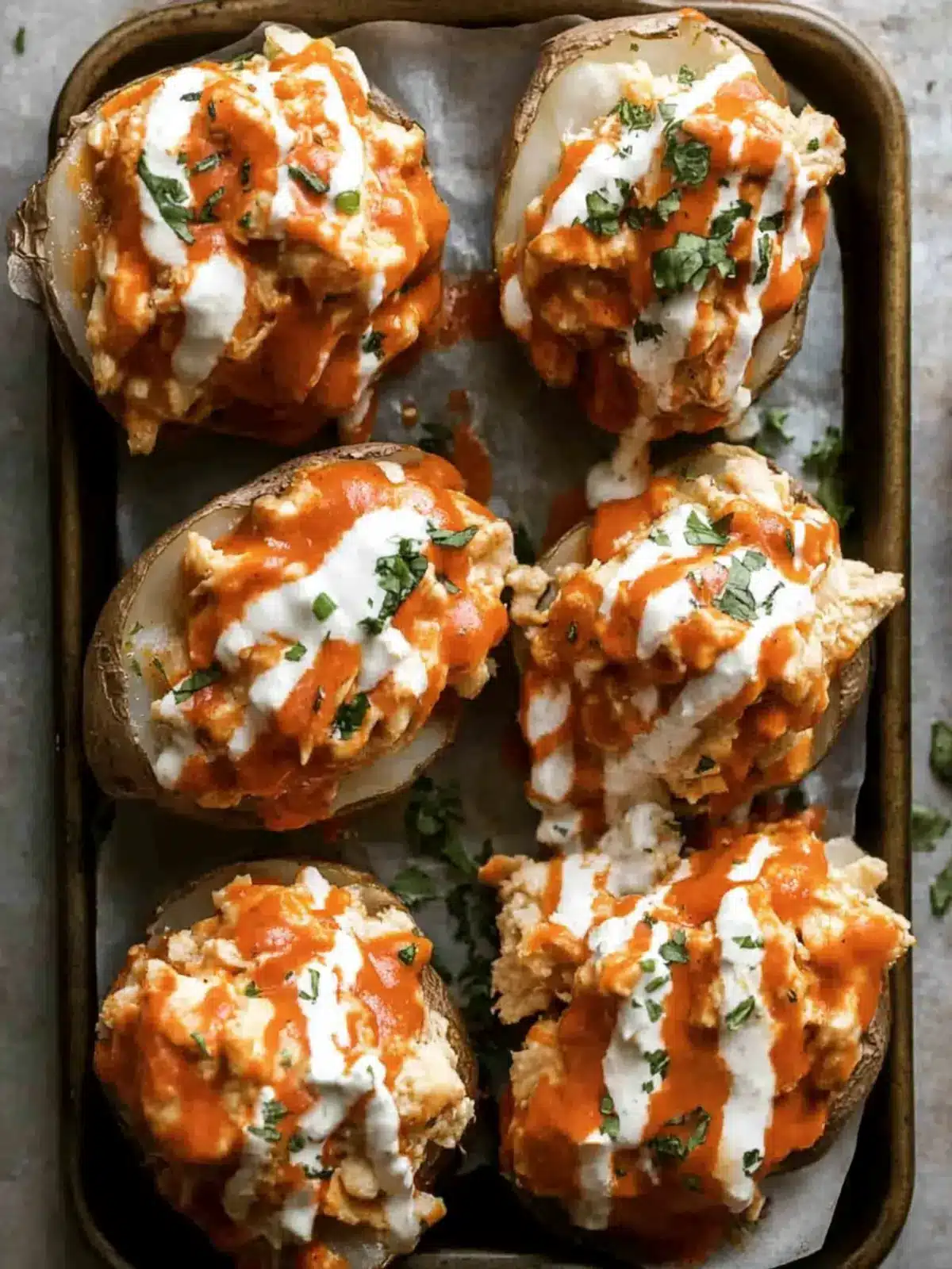 Buffalo Chicken Twice Baked Potatoes