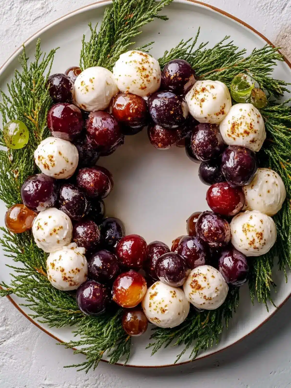Burrata and Roasted Grape Holiday Wreath