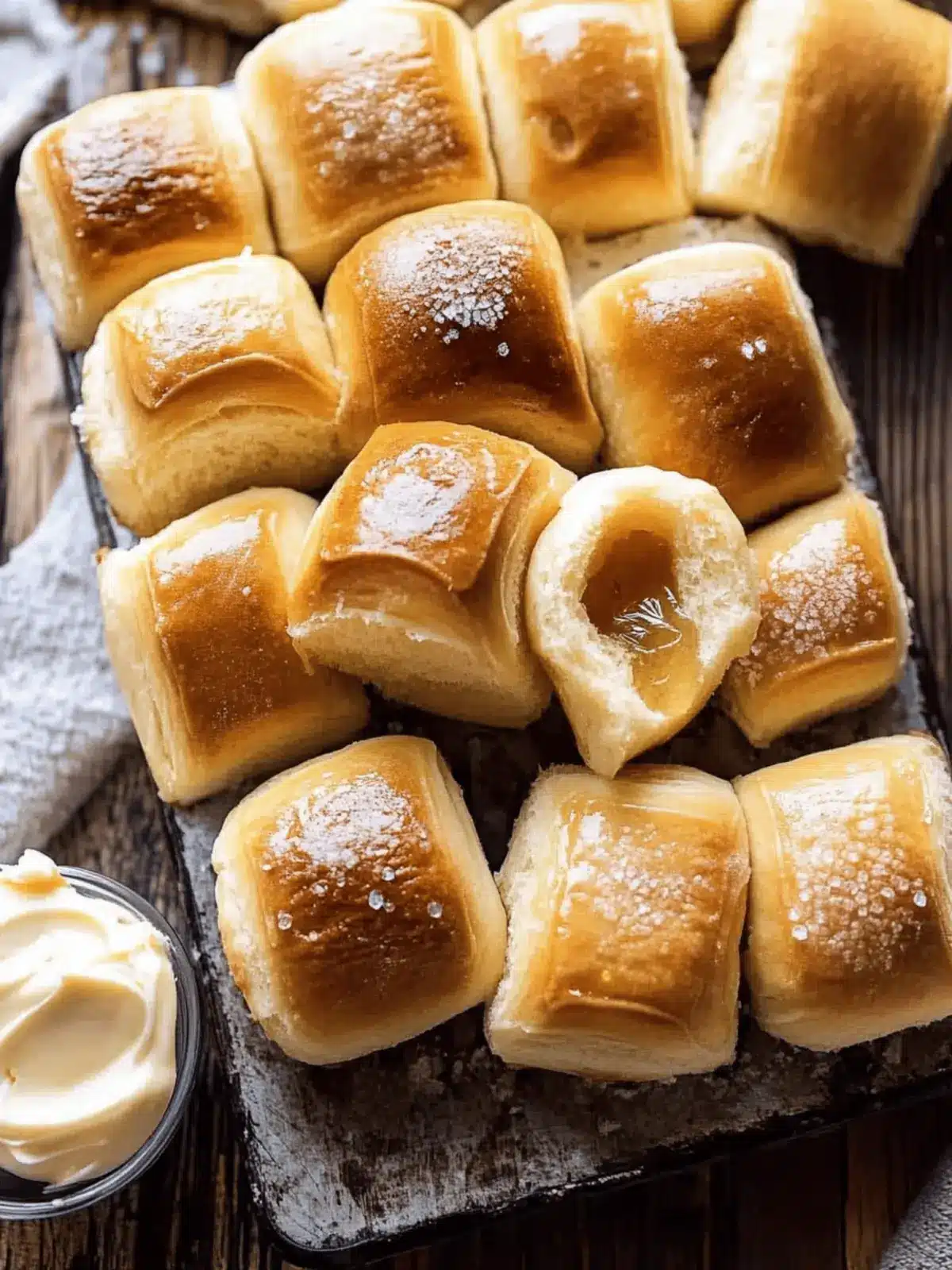 Salted Honey Butter Parker House Rolls