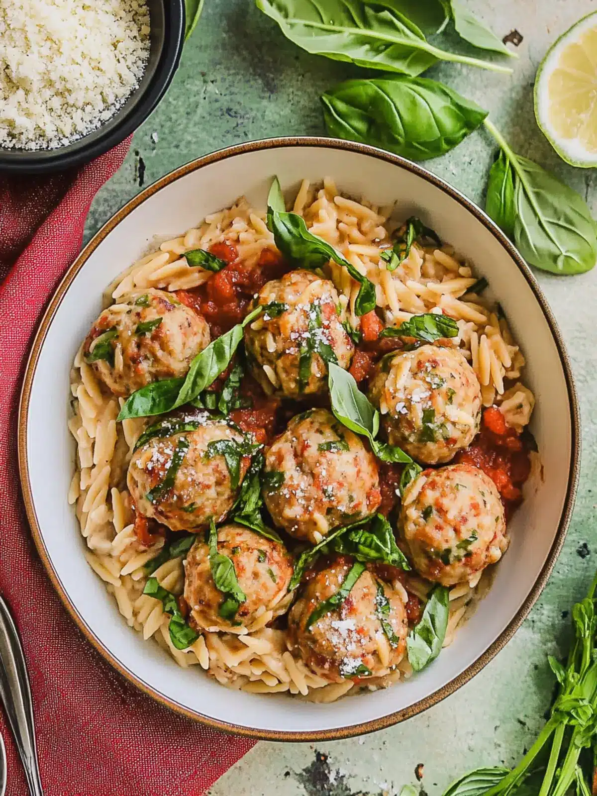 Delicious Tuscan Meatballs with Creamy Orzo You’ll Love 5 Tuscan Meatballs with Creamy Orzo