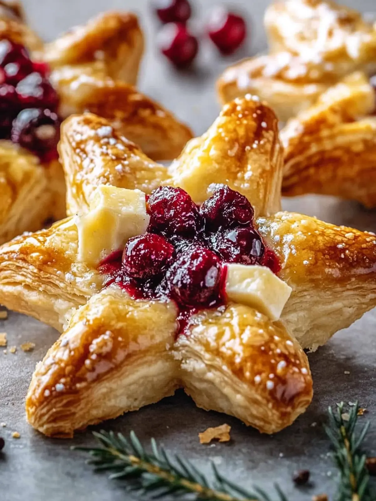 Indulge in Cranberry Brie Snowflake Puff Pastry Delights! 3 Cranberry Brie Snowflake Puff Pastry