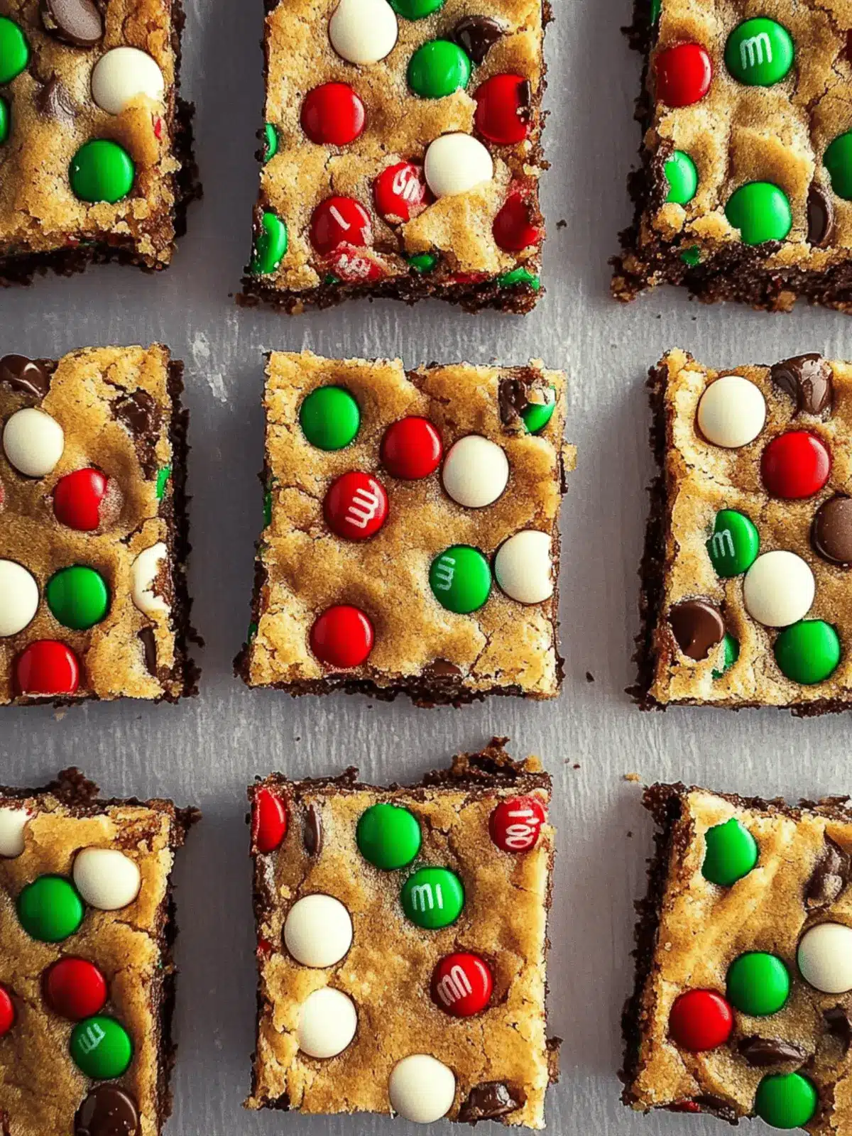 M&M Christmas Cookie Bars