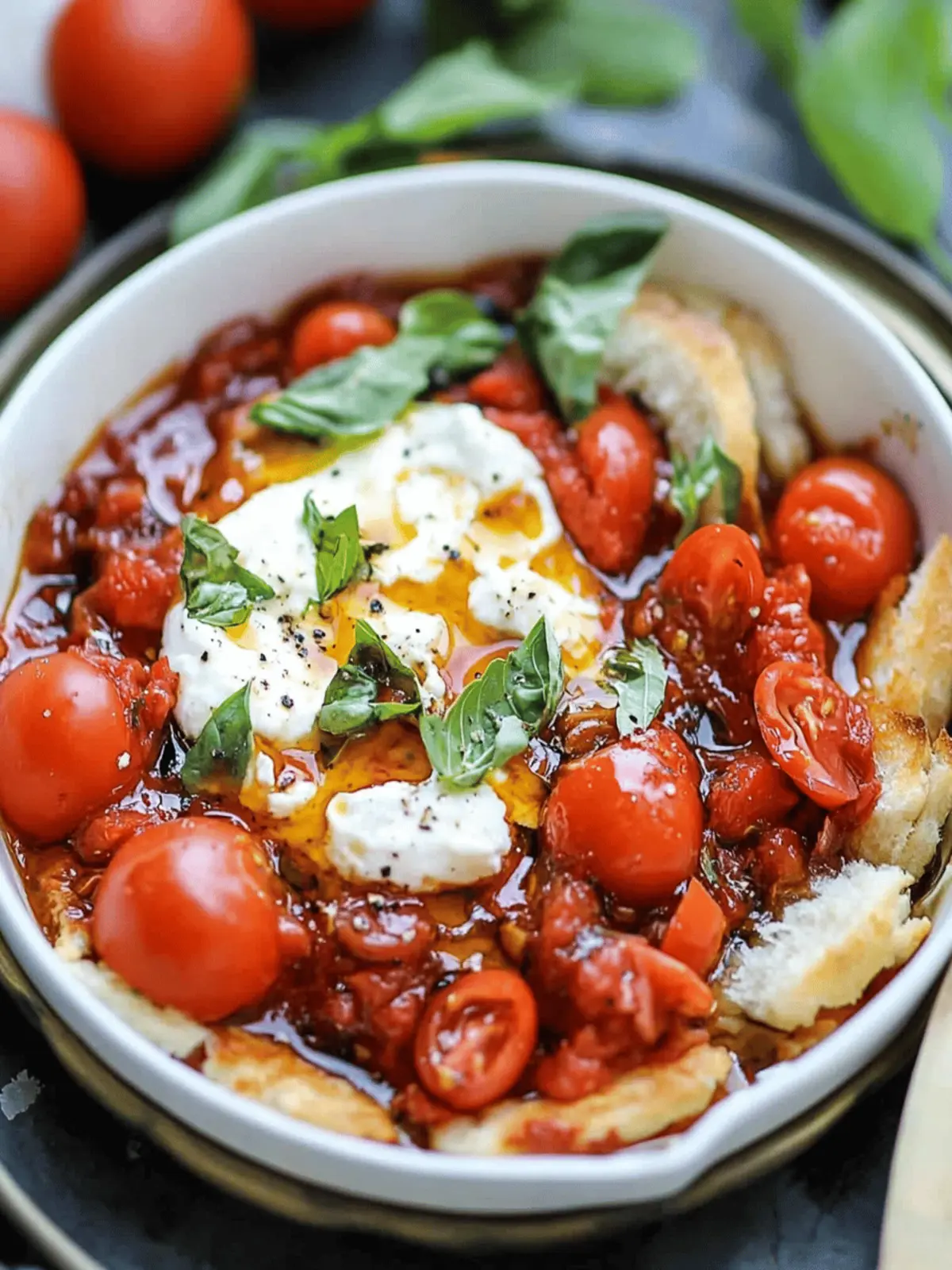 Burrata Caprese Dip with Crostini