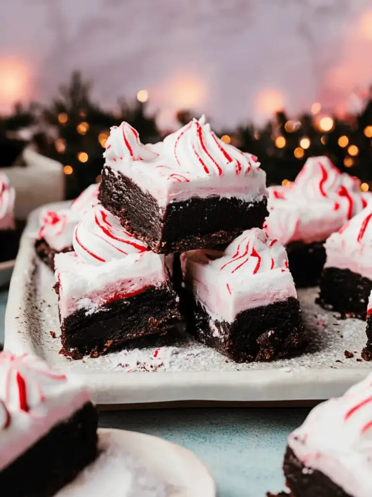 peppermint hot fudge bars