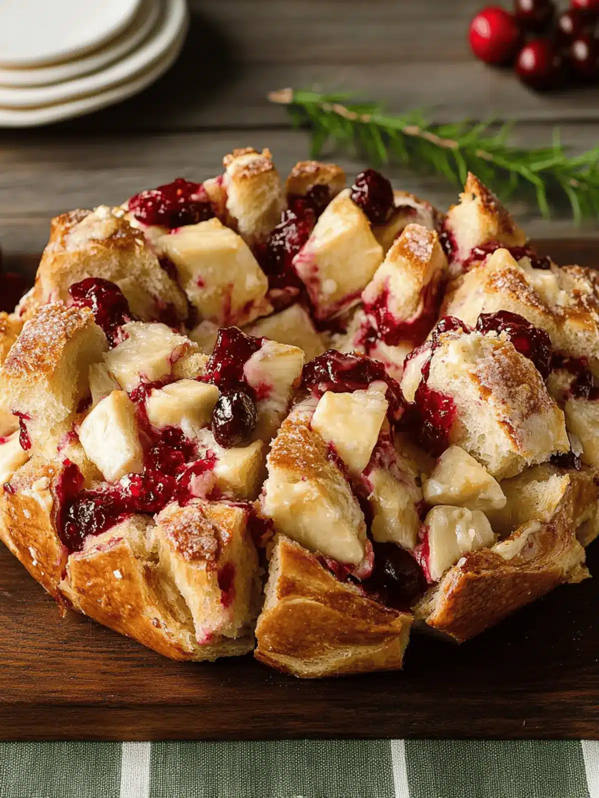 Cranberry Brie Pull-Apart Bread