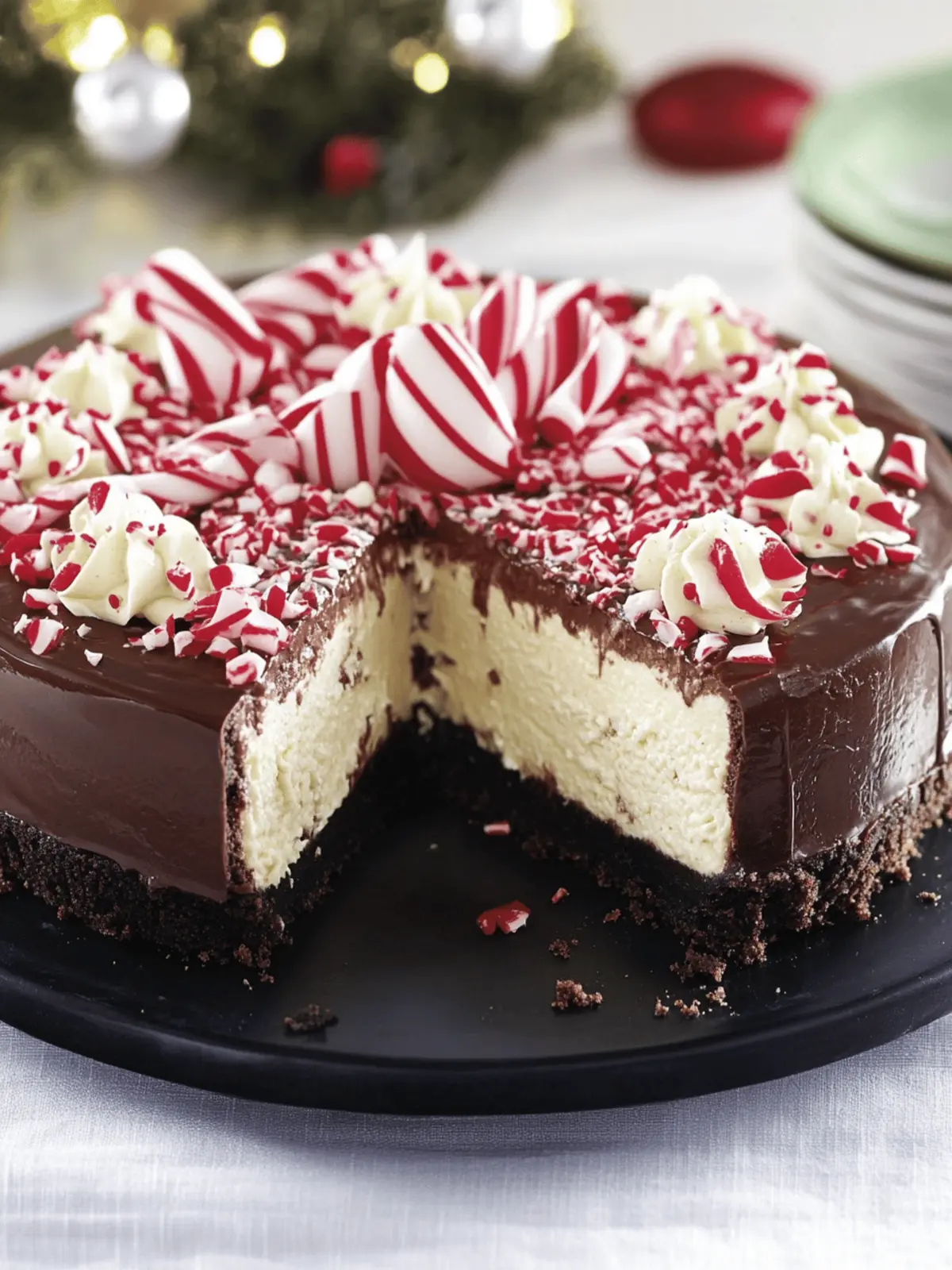 Double-Chocolate Peppermint Cheesecake